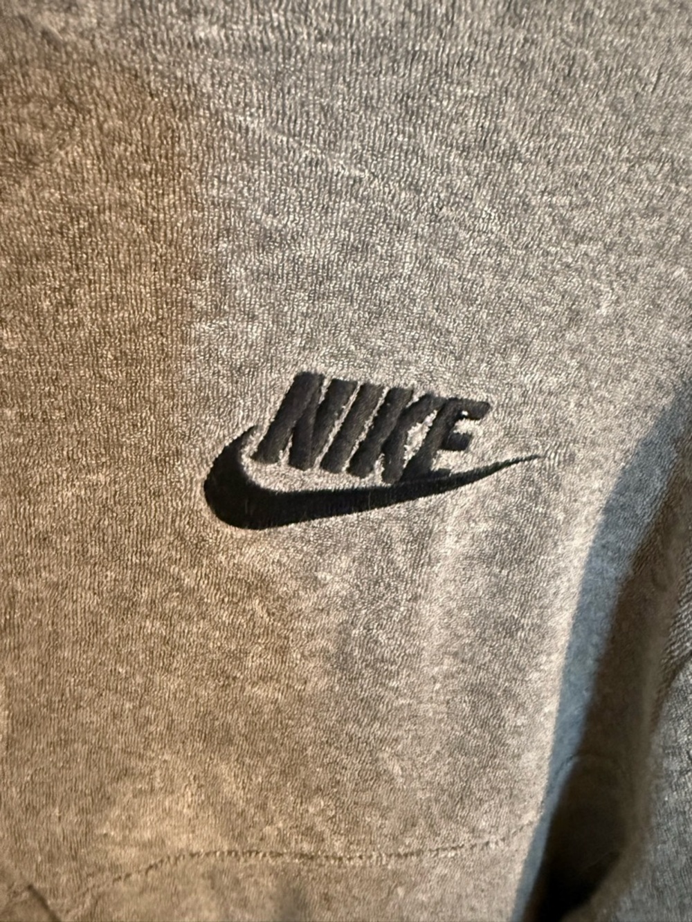 Nike Quarter Zip Pullover Womens M Gray Velour Mock Neck Swoosh Sweatshirt - Picture 3 of 9